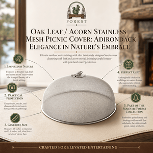 Arthur Court Forest Oak Leaf / Acorn Stainless Mesh Picnic Cover