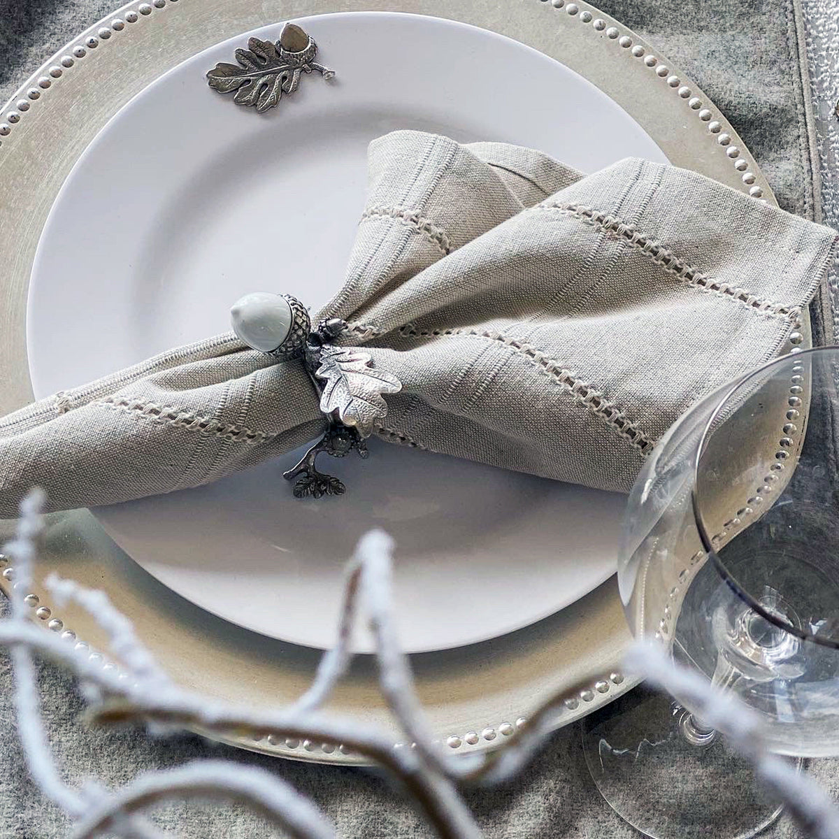 Arthur Court Forest Oak Leaf Melamine Lunch Plates - Set of 4