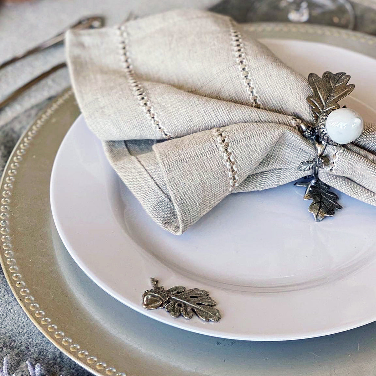 Arthur Court Forest Oak Leaf Melamine Lunch Plates - Set of 4