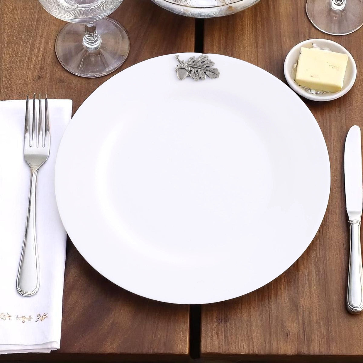 Arthur Court Forest Oak Leaf Melamine Lunch Plates - Set of 4