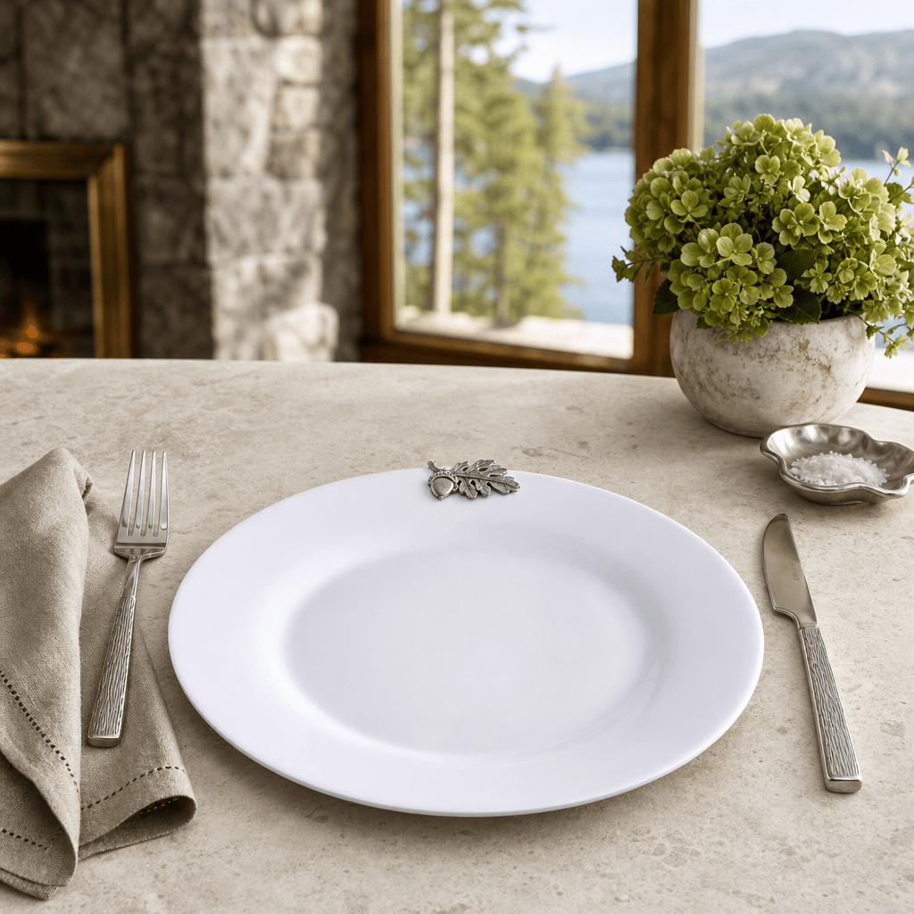 Arthur Court Forest Oak Leaf Melamine Lunch Plates - Set of 4
