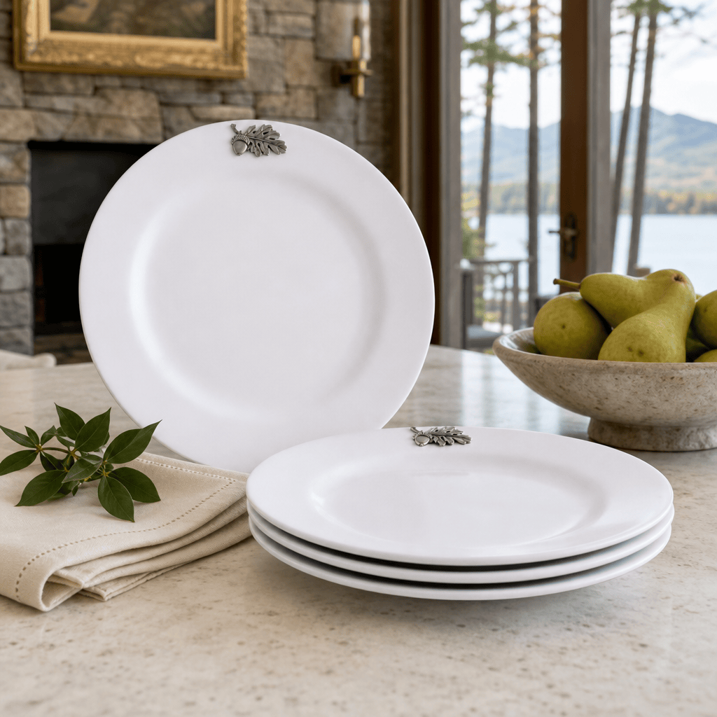 Arthur Court Forest Oak Leaf Melamine Lunch Plates - Set of 4
