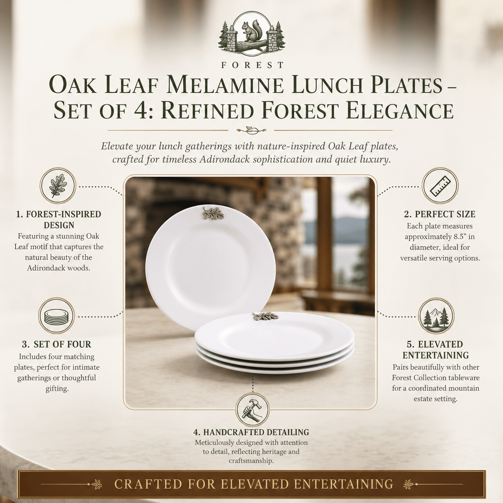 Arthur Court Forest Oak Leaf Melamine Lunch Plates - Set of 4