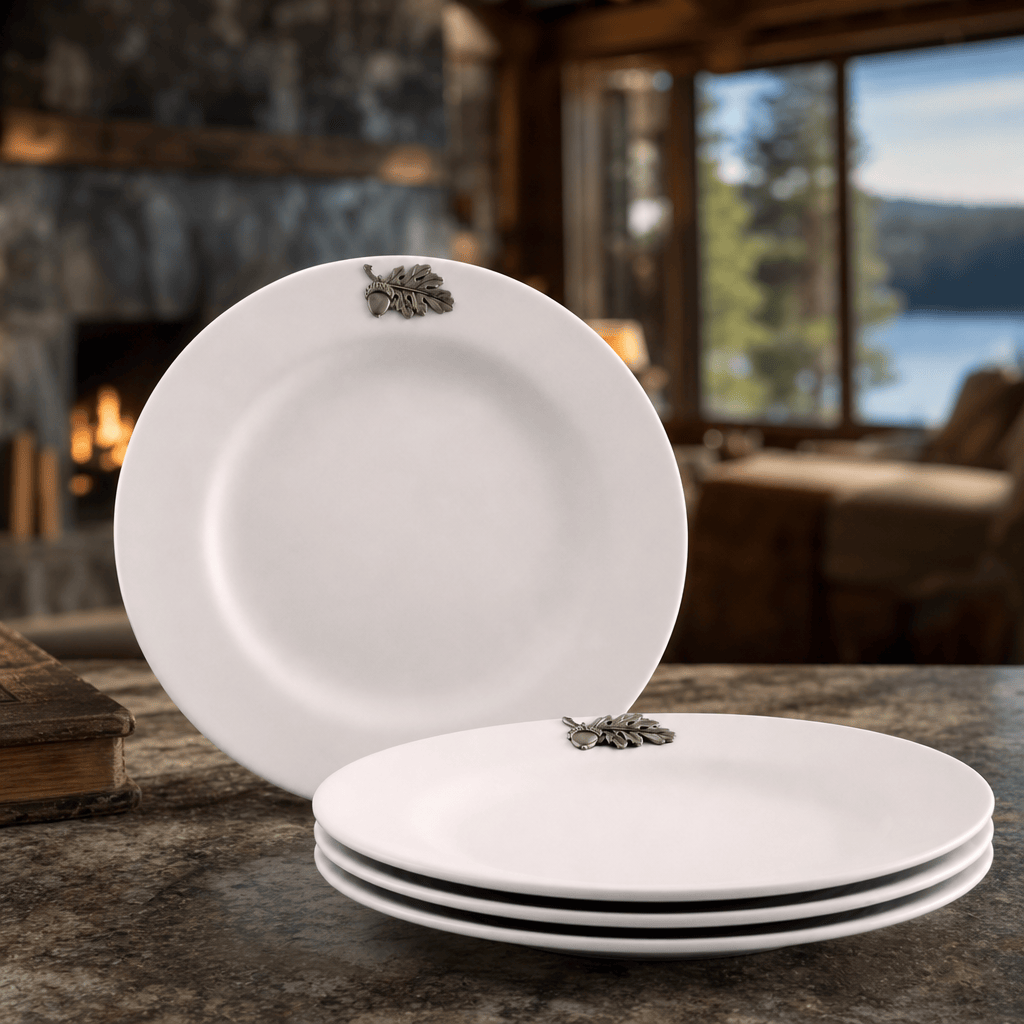 Arthur Court Forest Oak Leaf Melamine Lunch Plates - Set of 4