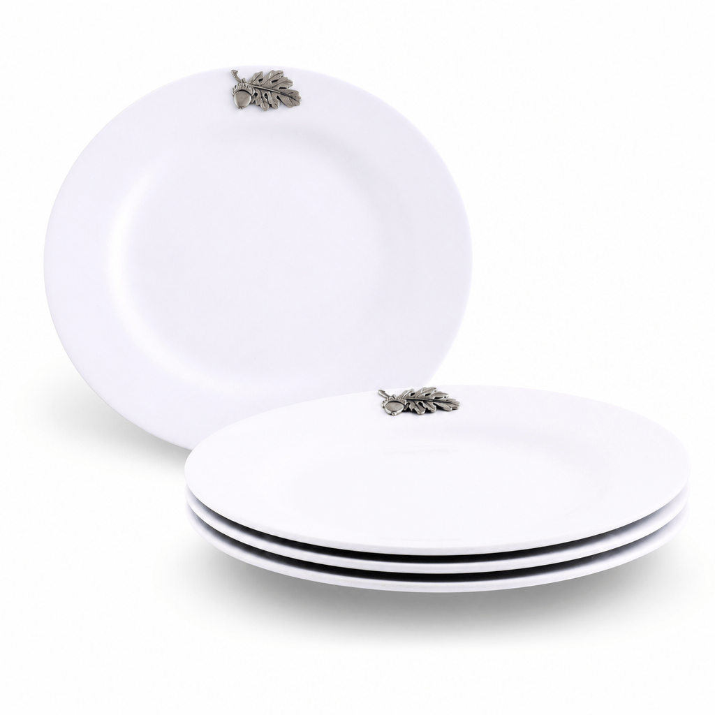 Arthur Court Forest Oak Leaf Melamine Lunch Plates - Set of 4