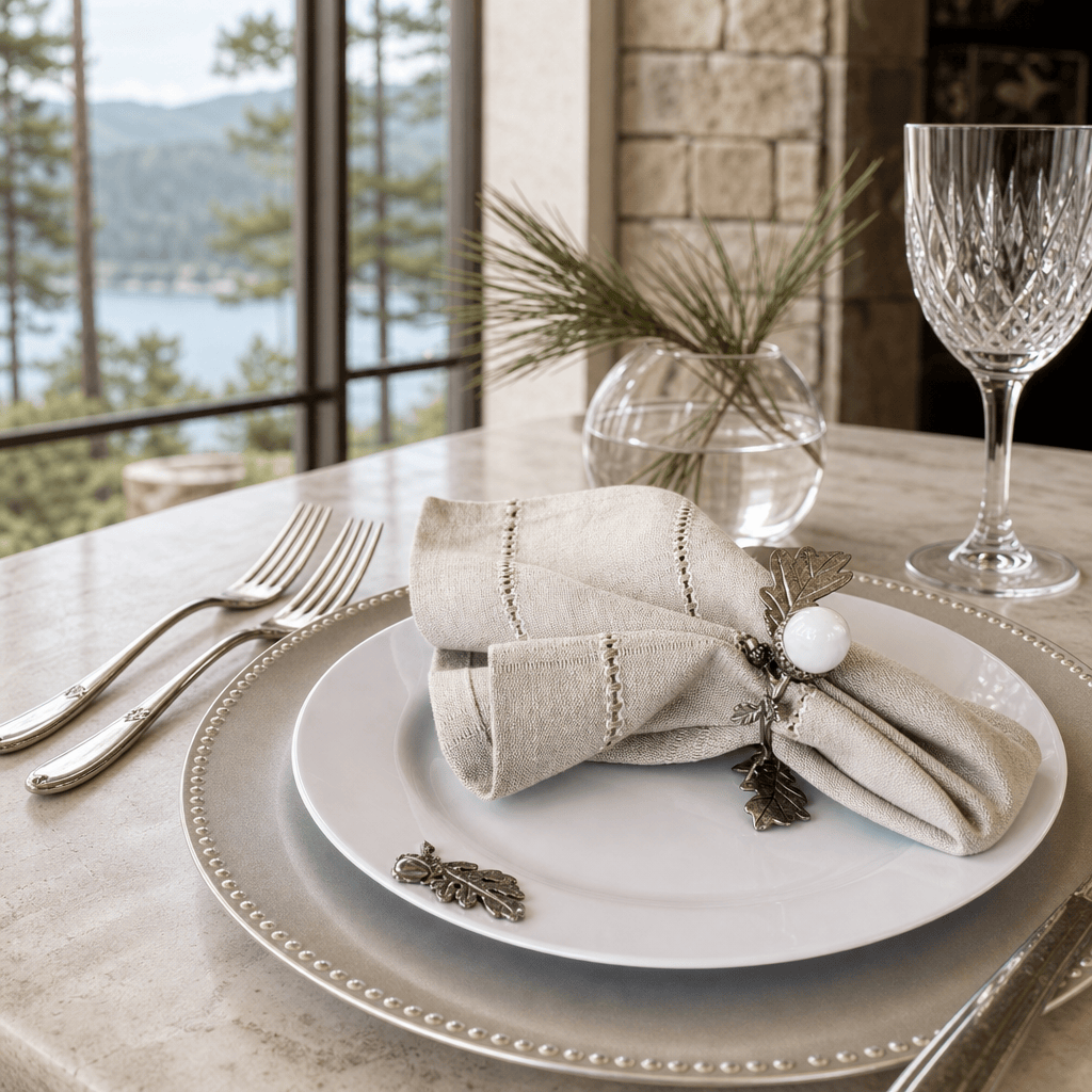 Arthur Court Forest Oak Leaf Melamine Lunch Plates - Set of 4
