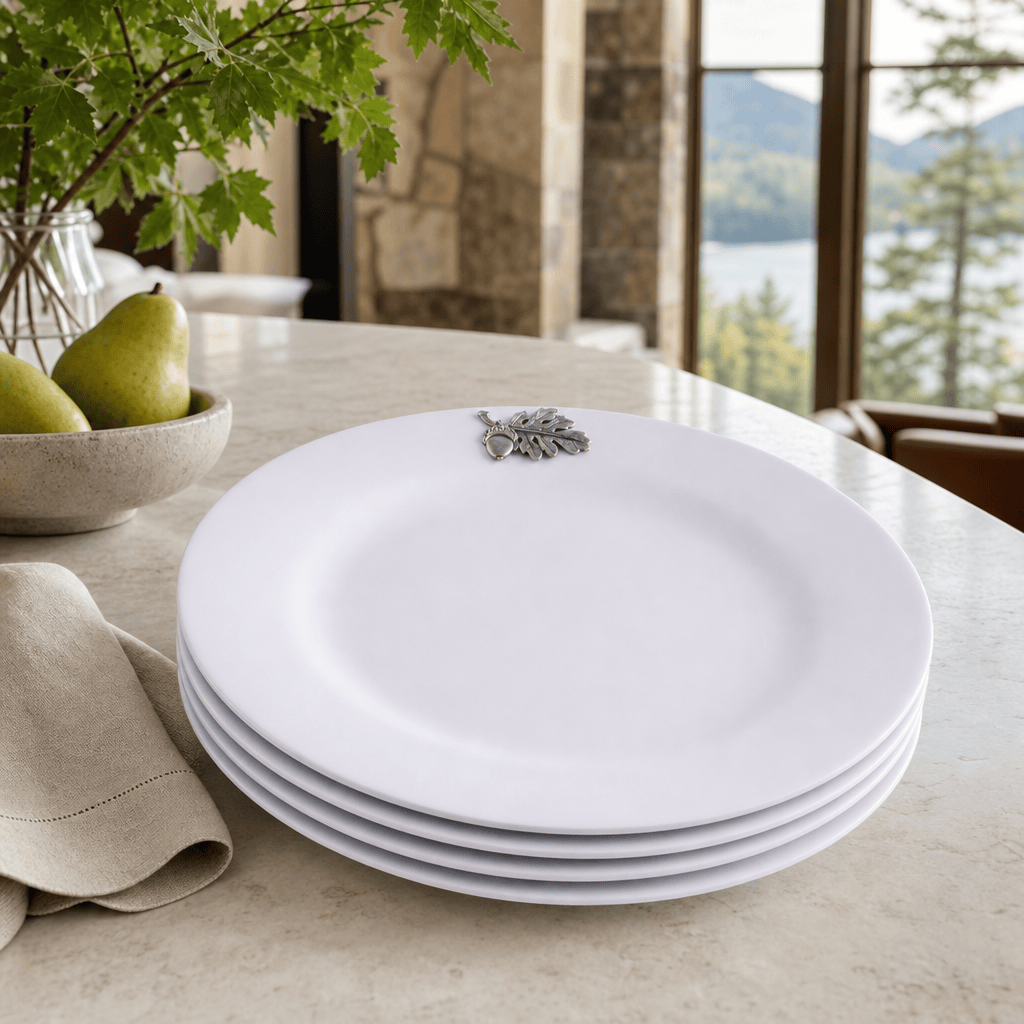Arthur Court Forest Oak Leaf Melamine Lunch Plates - Set of 4
