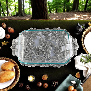 Arthur Court Forest Pine Cone Forest Casserole 3 Quart Holder