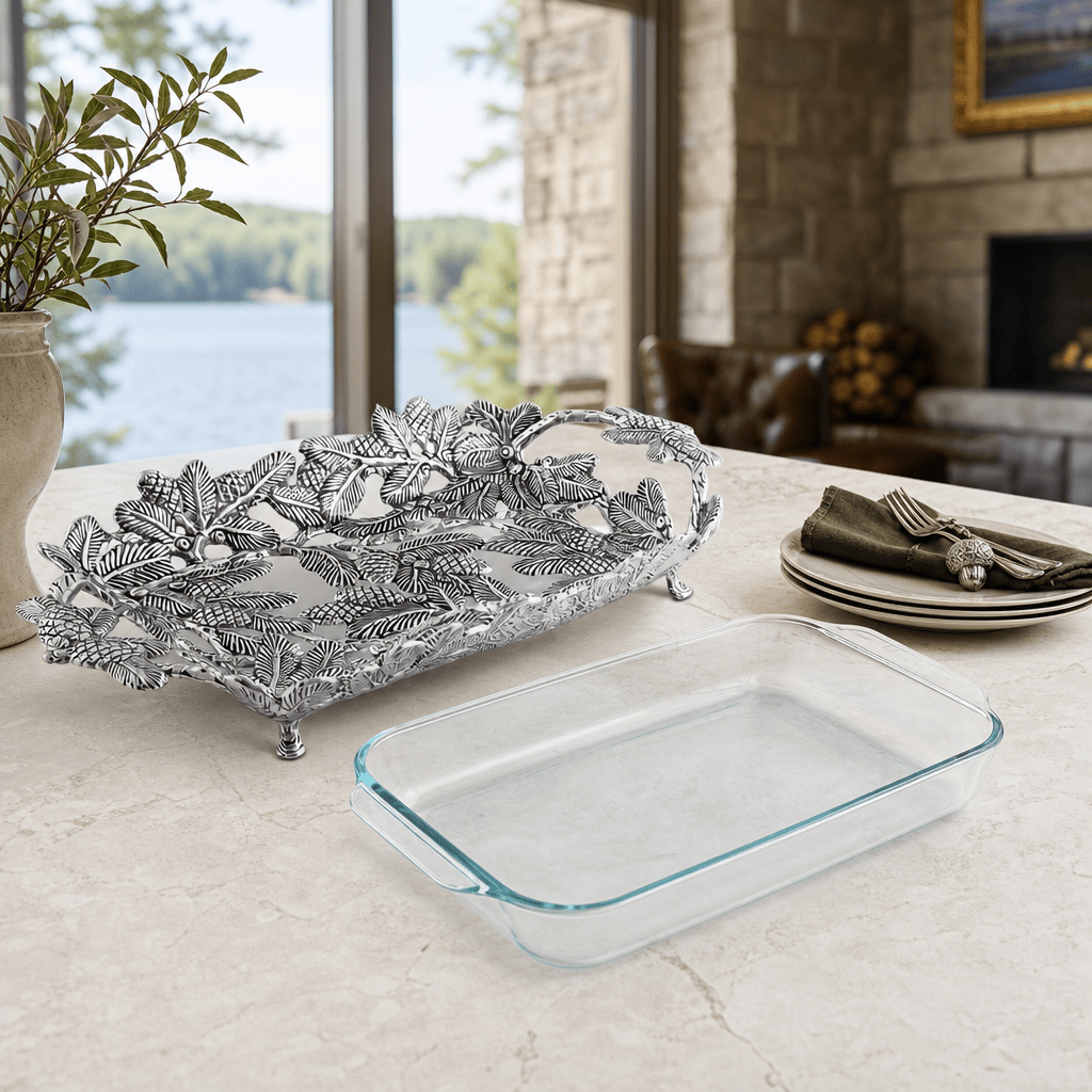 Arthur Court Forest Pine Cone Forest Casserole 3 Quart Holder
