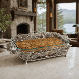Arthur Court Forest Pine Cone Forest Casserole 3 Quart Holder