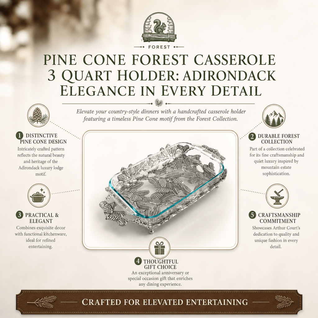 Arthur Court Forest Pine Cone Forest Casserole 3 Quart Holder