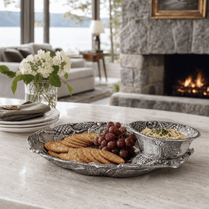 Arthur Court Forest Pine Cone Forest Chip and Dip Tray