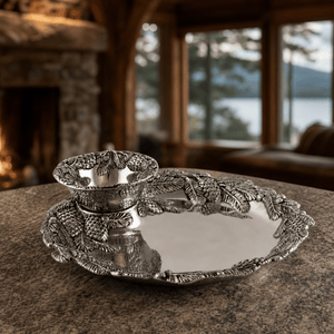 Arthur Court Forest Pine Cone Forest Chip and Dip Tray