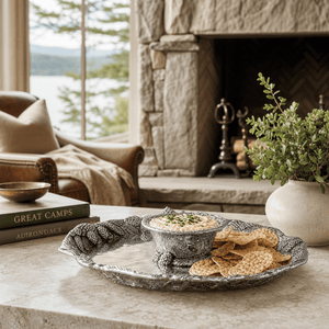 Arthur Court Forest Pine Cone Forest Chip and Dip Tray