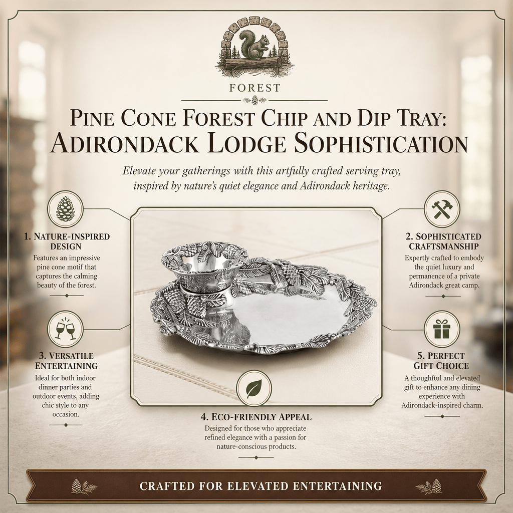 Arthur Court Forest Pine Cone Forest Chip and Dip Tray