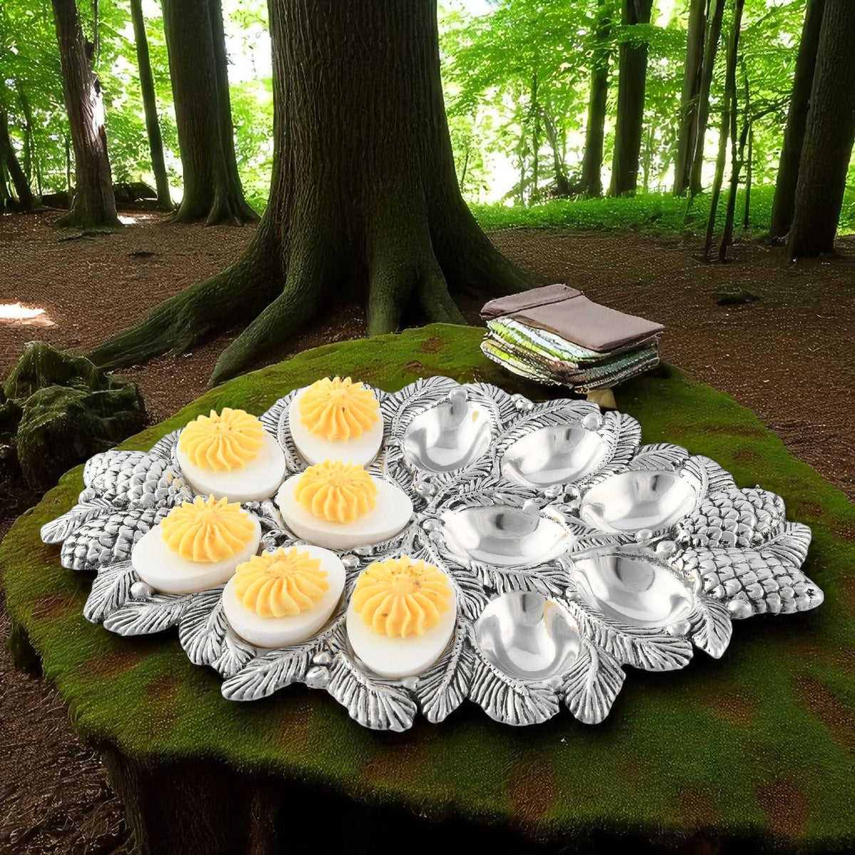 Arthur Court Forest Pine Cone Forest Deviled Egg Server
