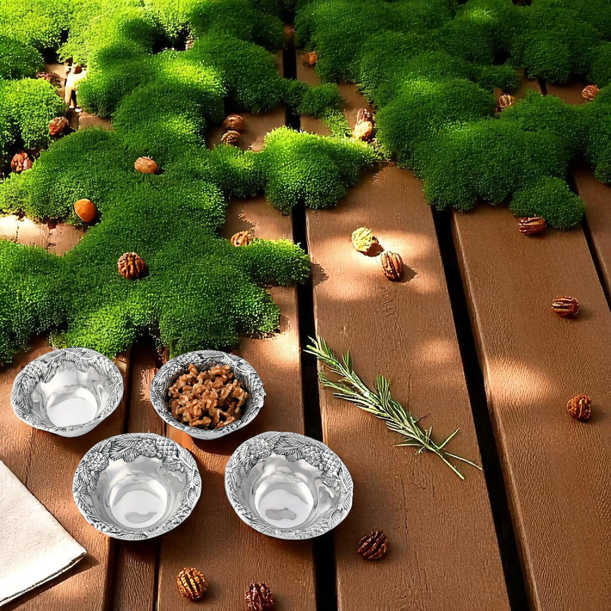 Arthur Court Forest Pine Cone Forest Dip Bowl Set of 4