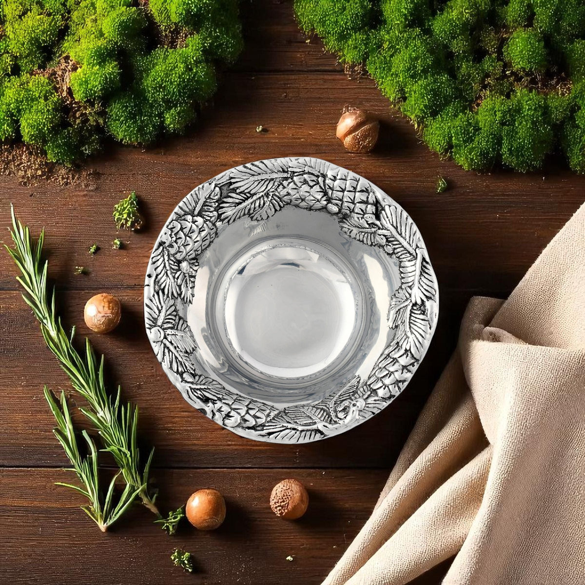 Arthur Court Forest Pine Cone Forest Dip Bowl Set of 4