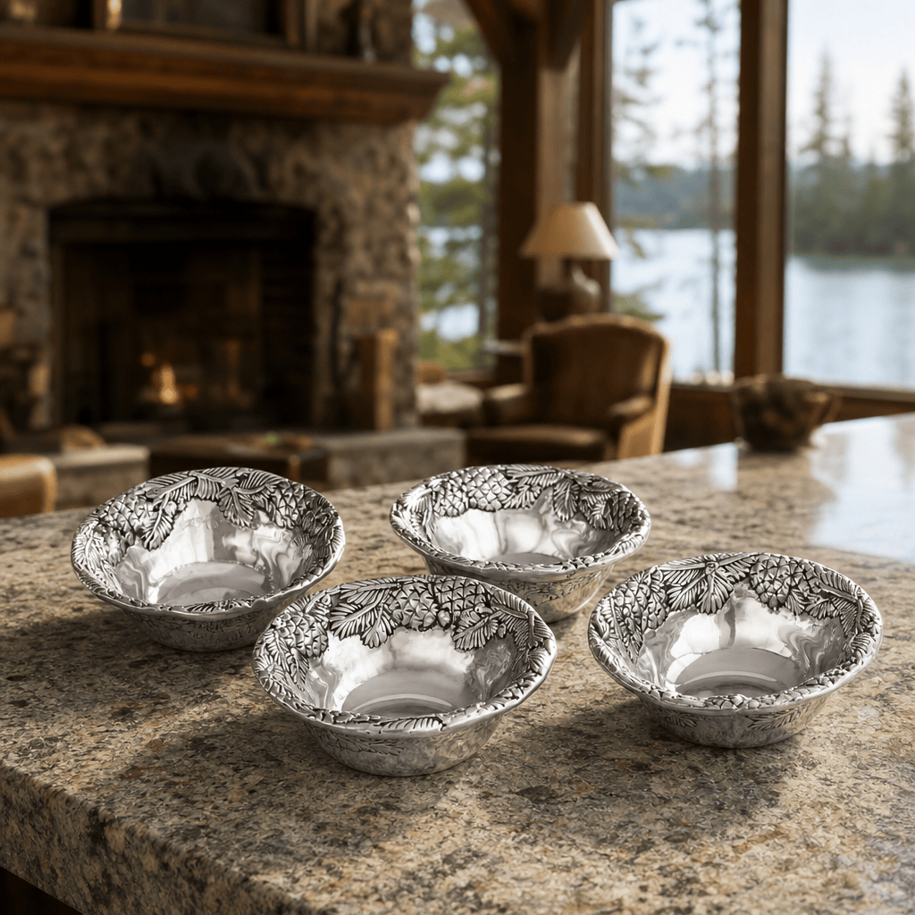 Arthur Court Forest Pine Cone Forest Dip Bowl Set of 4