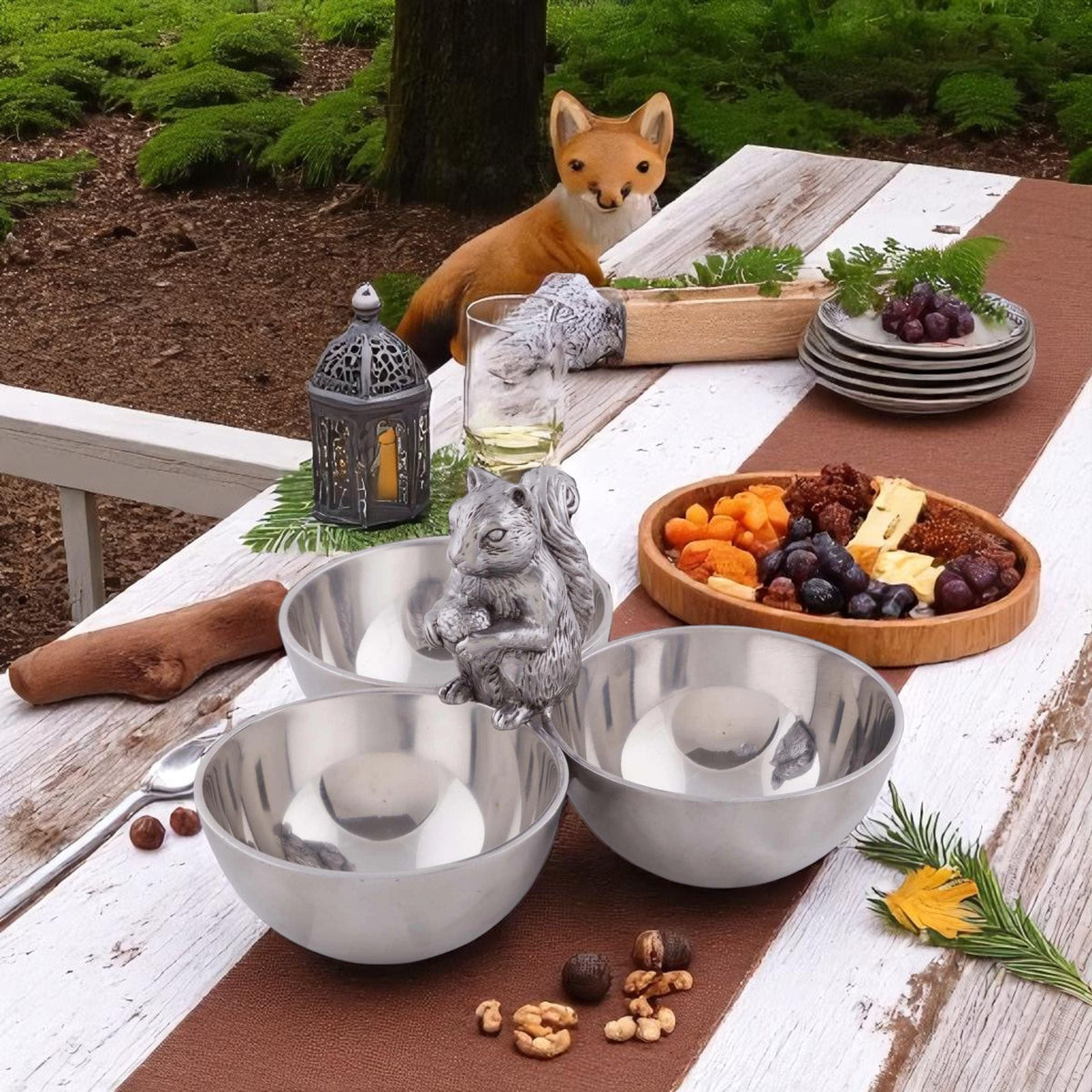 Arthur Court Forest Squirrel 3 Nut Bowl