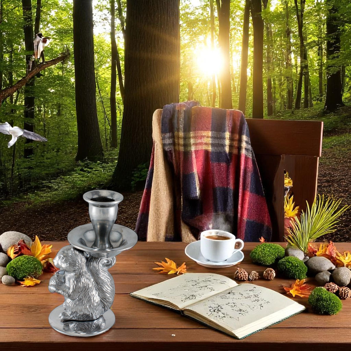 Arthur Court Forest Squirrel candle holders
