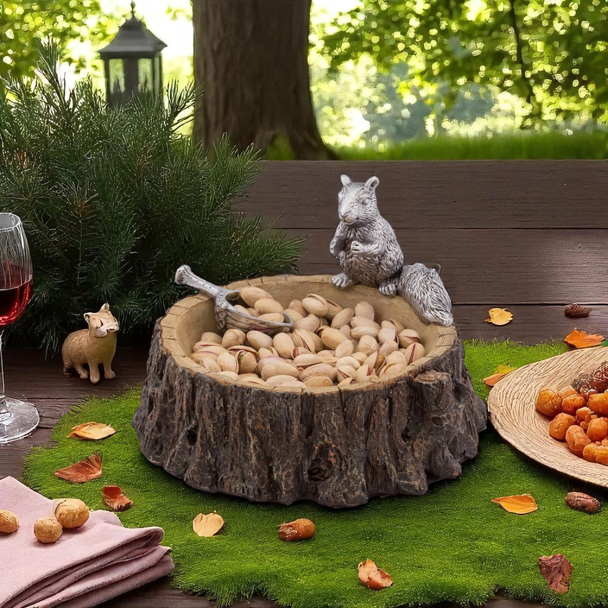 Arthur Court Forest Standing Squirrel Nut Bowl