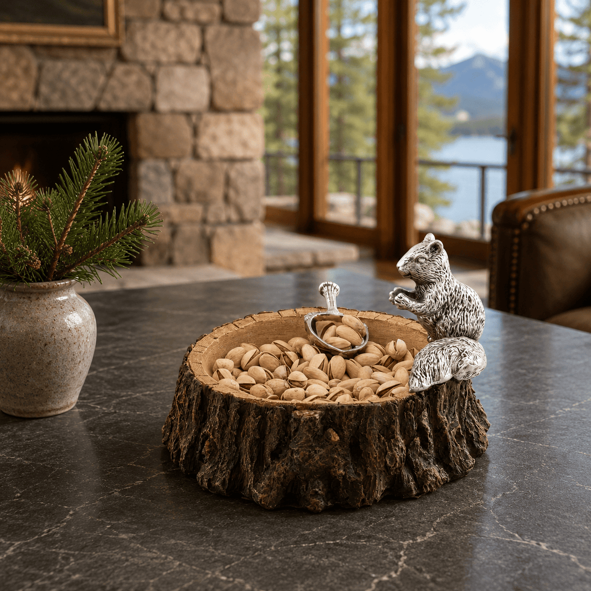 Arthur Court Forest Standing Squirrel Nut Bowl