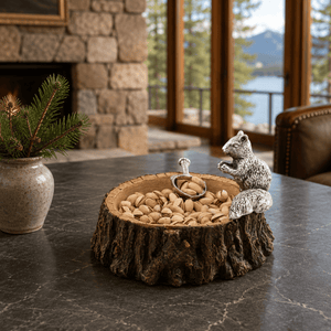 Arthur Court Forest Standing Squirrel Nut Bowl