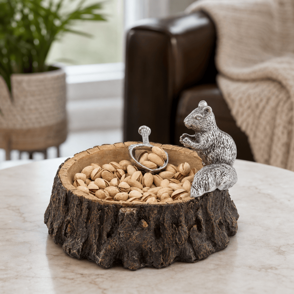 Arthur Court Forest Standing Squirrel Nut Bowl