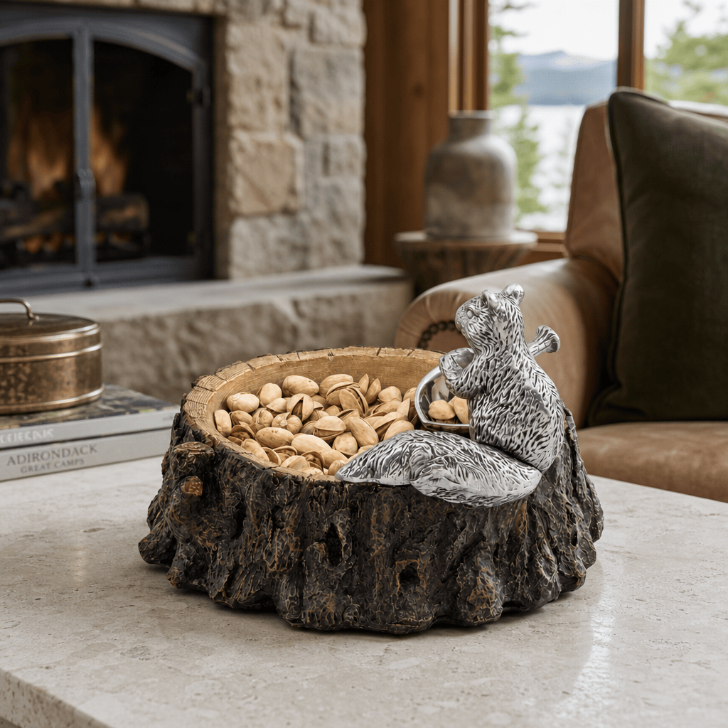 Arthur Court Forest Standing Squirrel Nut Bowl