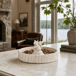 Arthur Court Forest Standing Squirrel Stoneware Nut Bowl