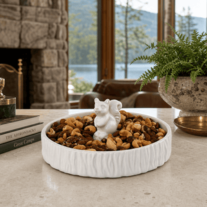 Arthur Court Forest Standing Squirrel Stoneware Nut Bowl