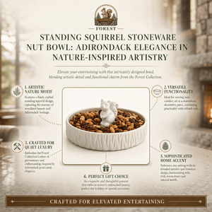 Arthur Court Forest Standing Squirrel Stoneware Nut Bowl