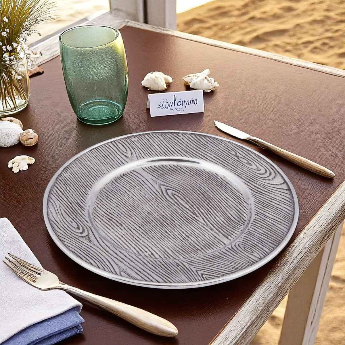 Arthur Court Forest Wood Grain Charger