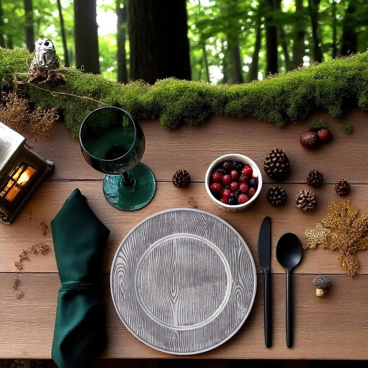 Arthur Court Forest Wood Grain Charger