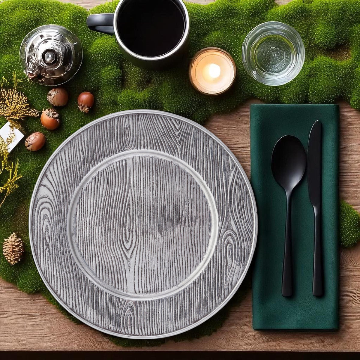 Arthur Court Forest Wood Grain Charger