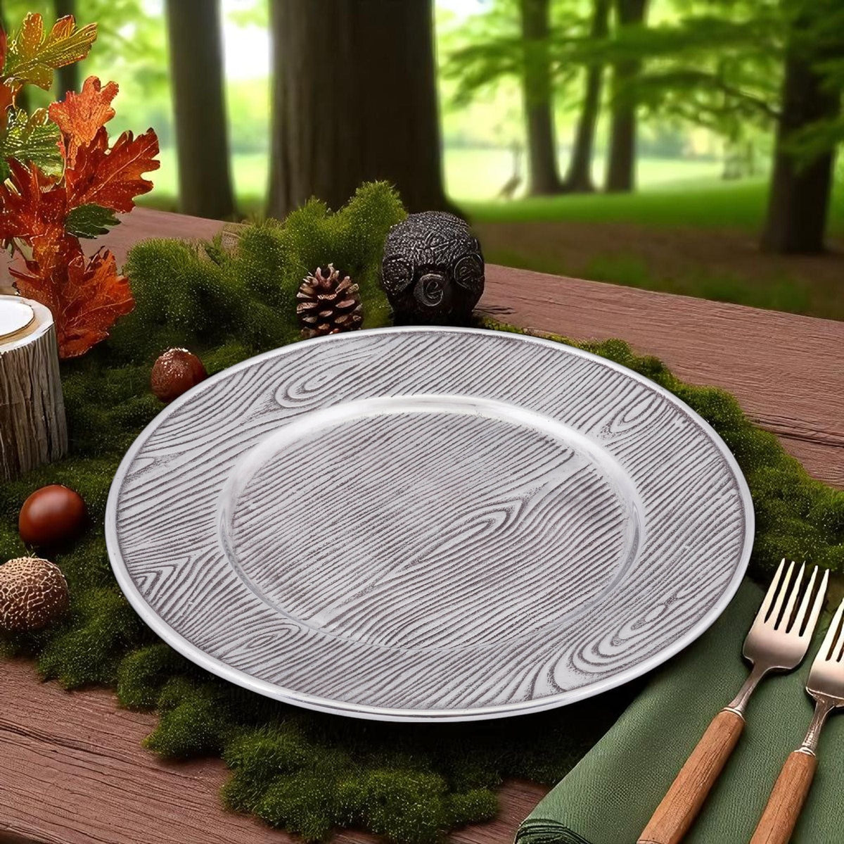 Arthur Court Forest Wood Grain Charger