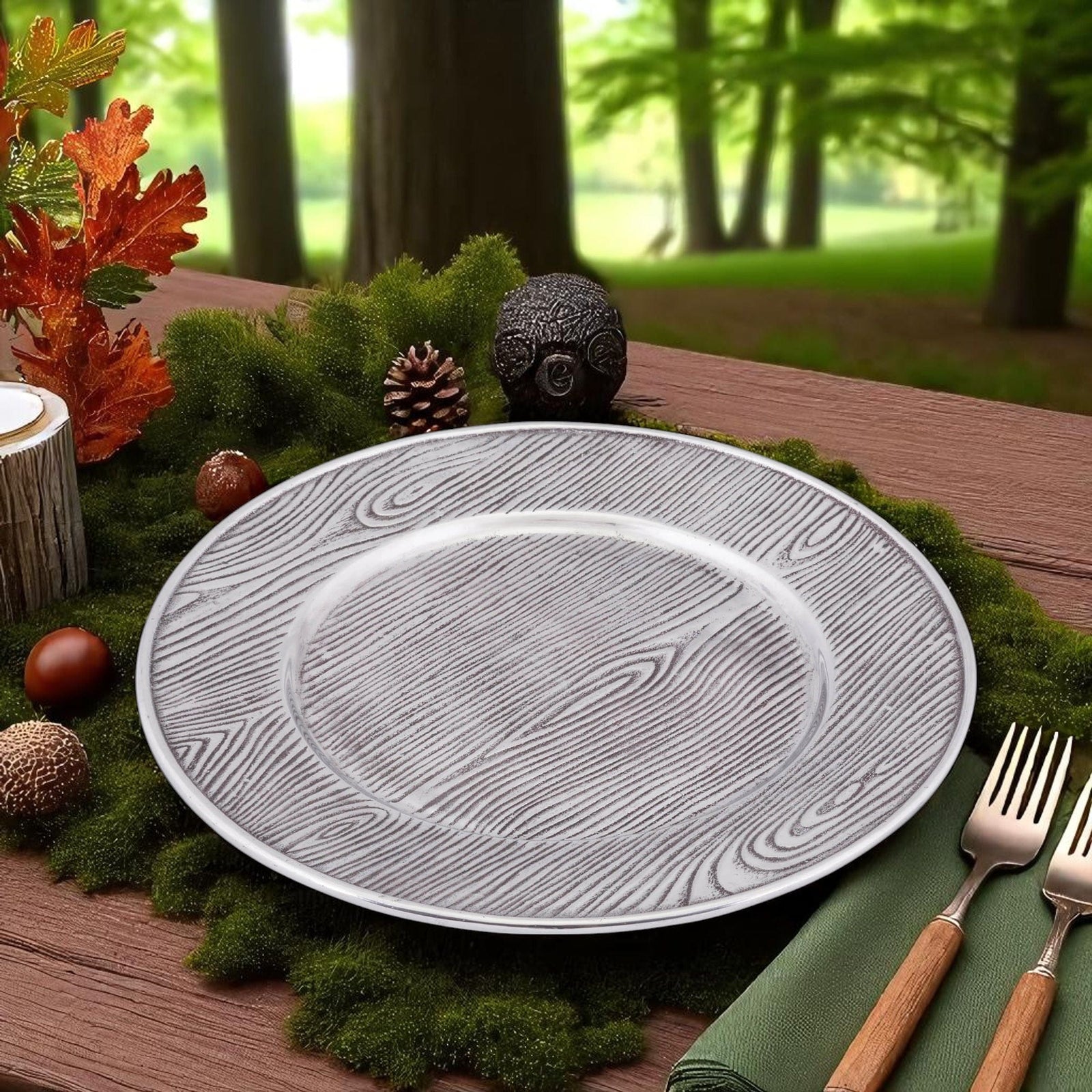 Arthur Court Forest Wood Grain Charger