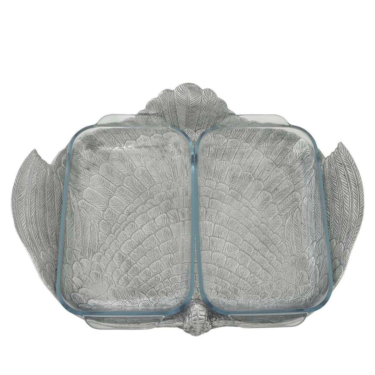 Arthur Court Game Birds 2Qt Double Base Turkey Casserole Holder