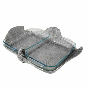 Arthur Court Game Birds 2Qt Double Base Turkey Casserole Holder