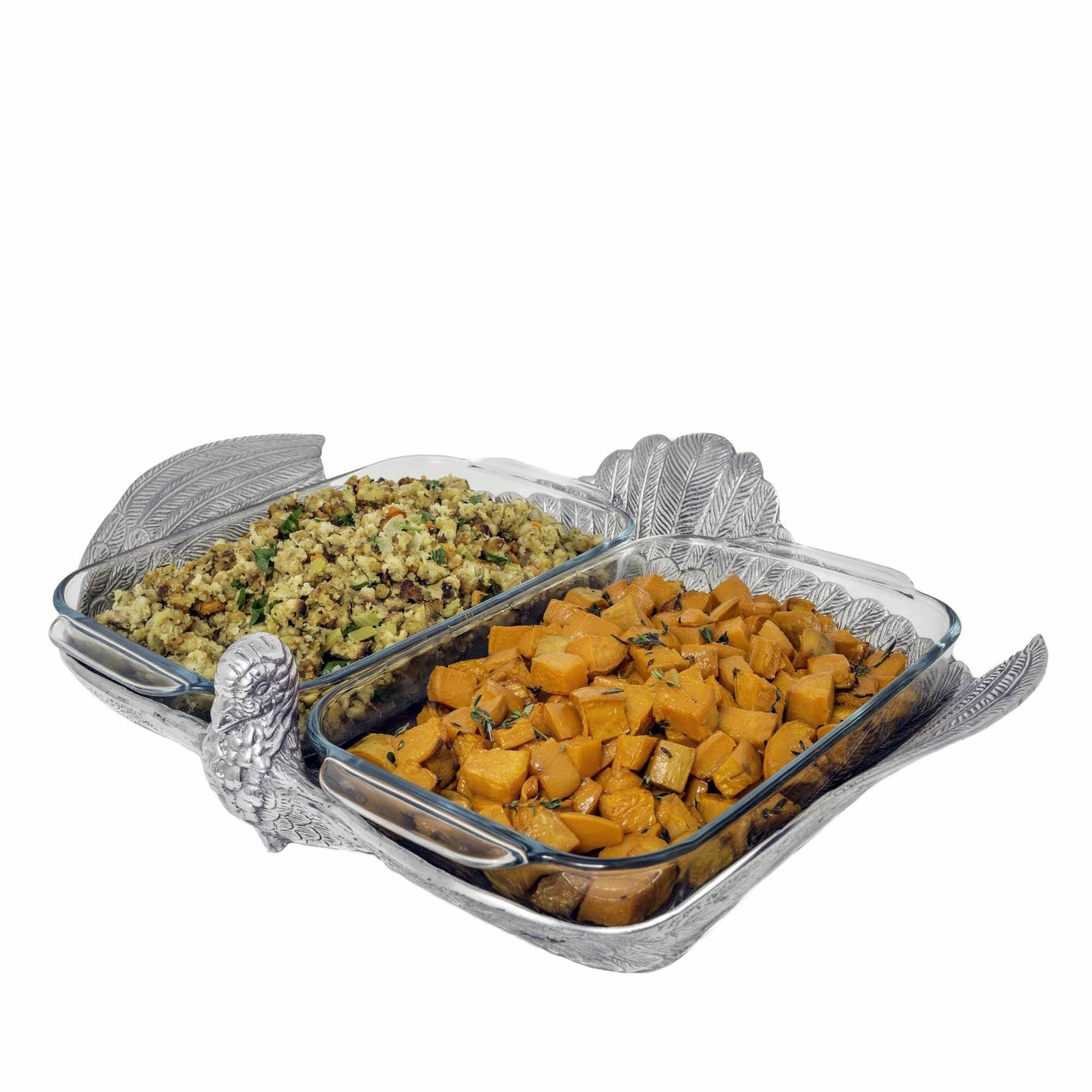 Arthur Court Game Birds 2Qt Double Base Turkey Casserole Holder