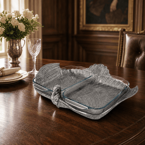 Arthur Court Game Birds 2Qt Double Base Turkey Casserole Holder