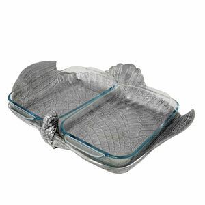 Arthur Court Game Birds 2Qt Double Base Turkey Casserole Holder