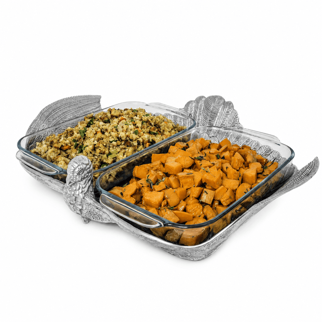 Arthur Court Game Birds 2Qt Double Base Turkey Casserole Holder