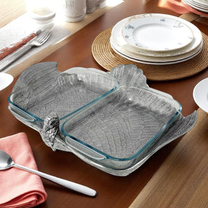 Arthur Court Game Birds 2Qt Double Base Turkey Casserole Holder