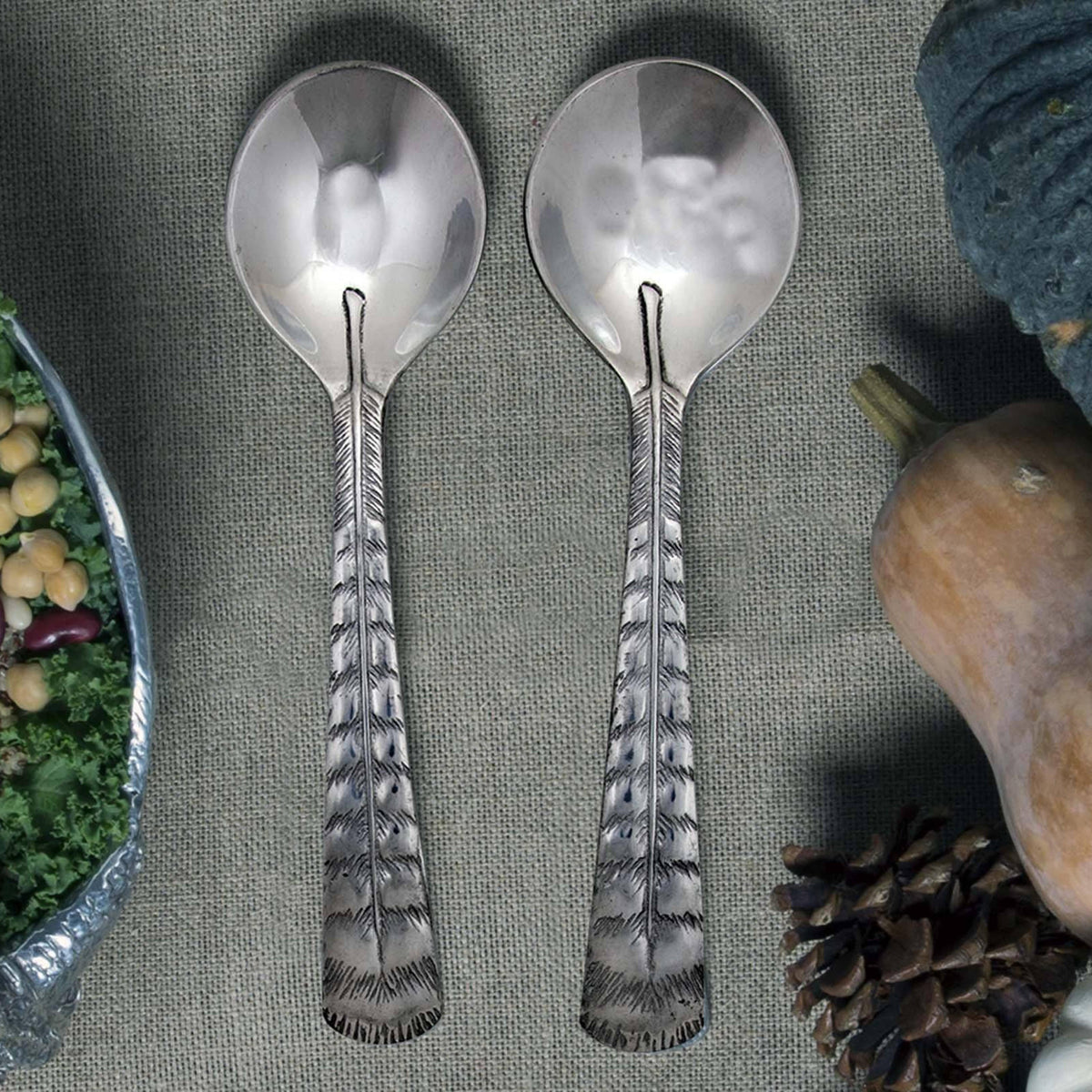 Arthur Court Game Birds Feather Salad Servers