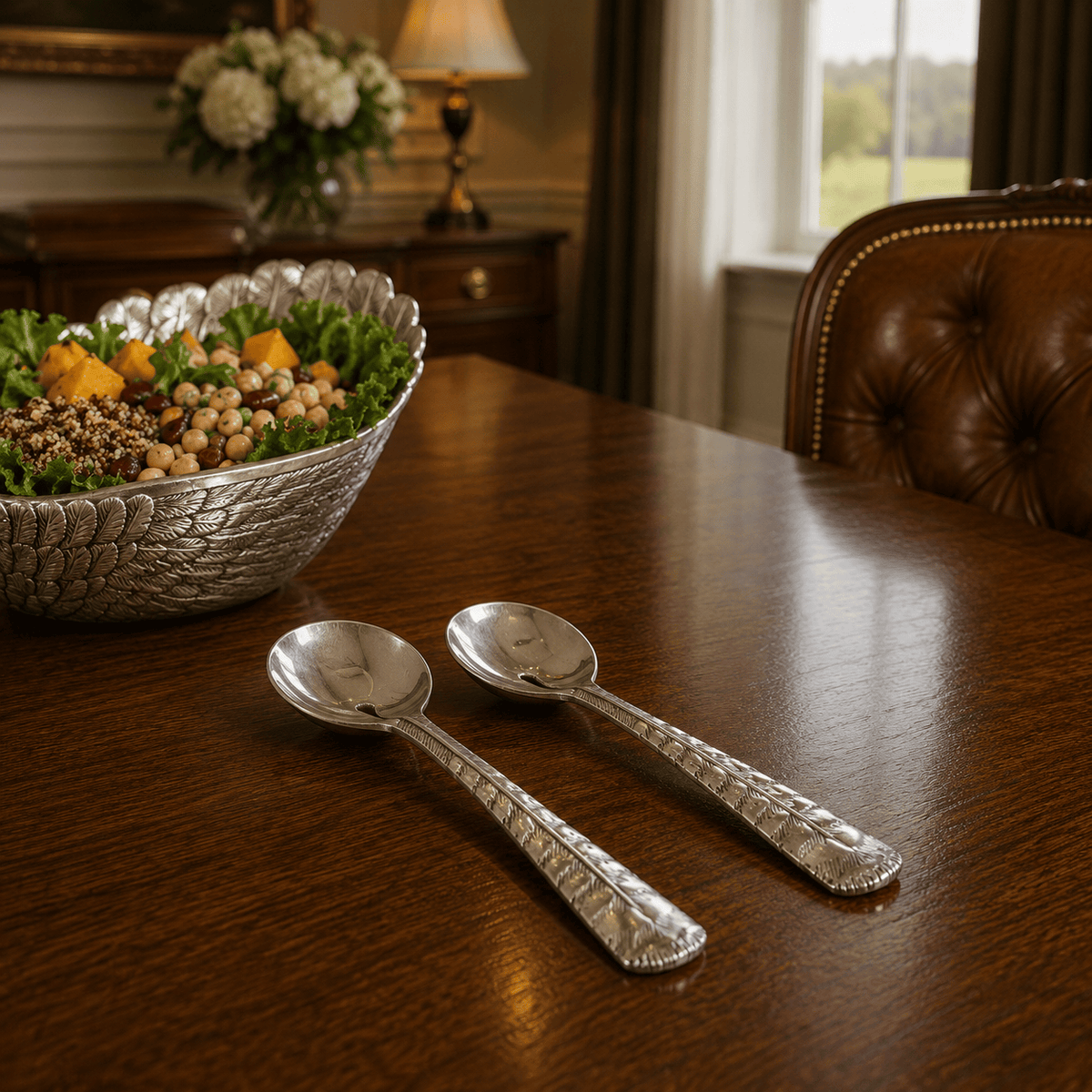 Arthur Court Game Birds Feather Salad Servers