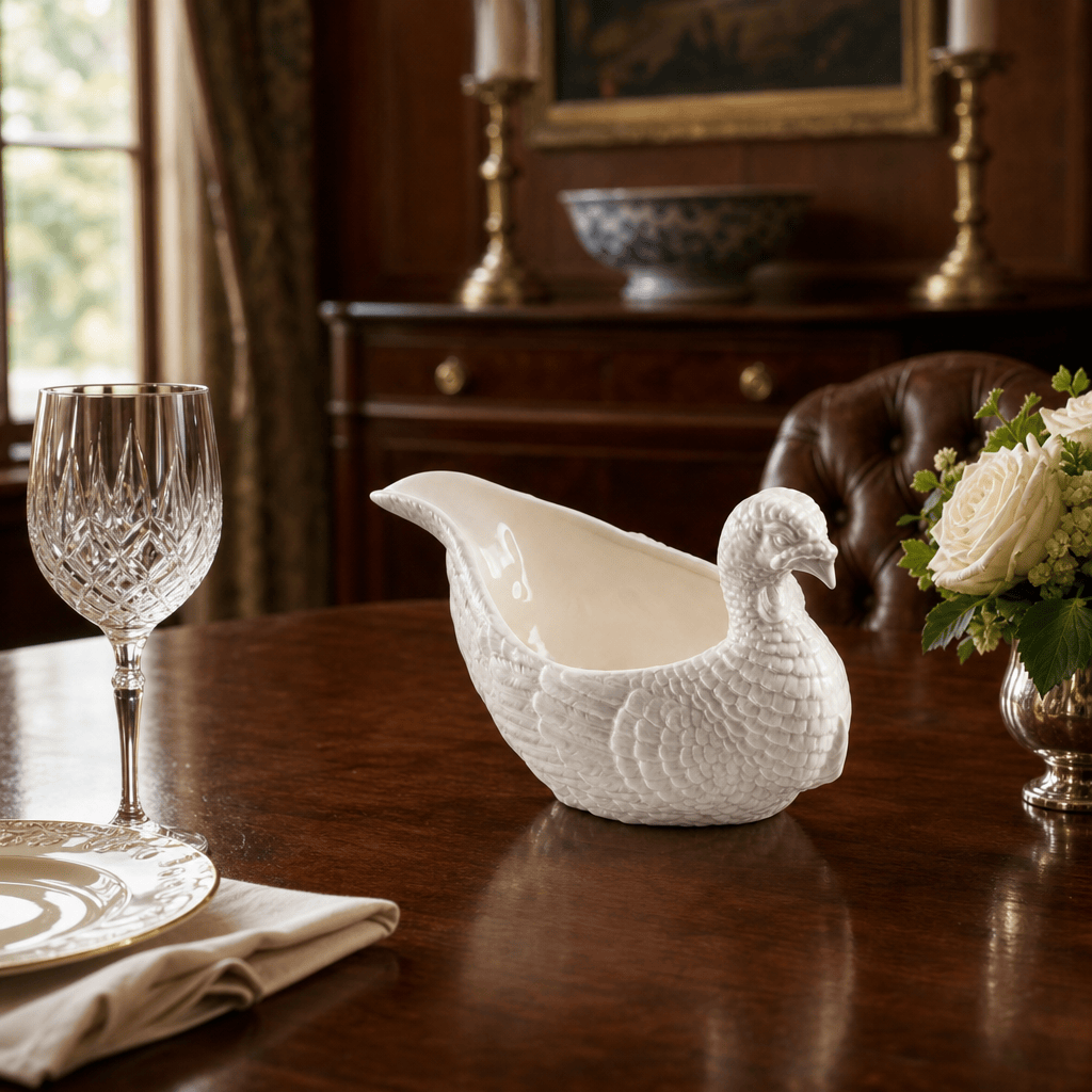 Arthur Court Game Birds Stoneware Turkey Gravy Boat