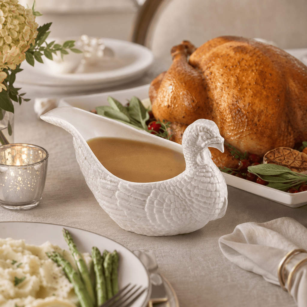 Arthur Court Game Birds Stoneware Turkey Gravy Boat