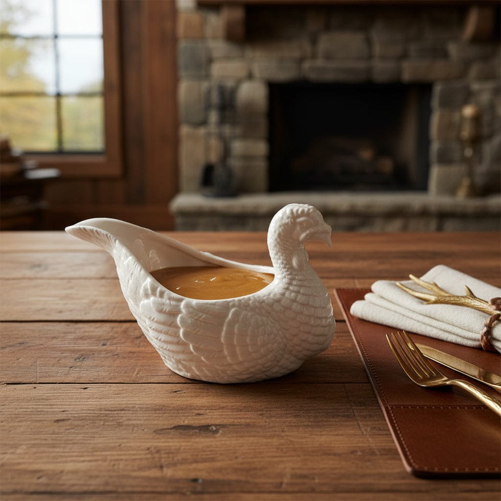 Arthur Court Game Birds Stoneware Turkey Gravy Boat
